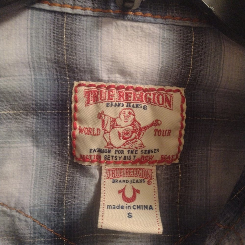 True Religion button up top